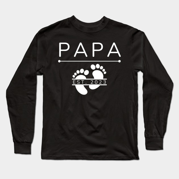 Papa Established 2023 Long Sleeve T-Shirt by FTF DESIGNS